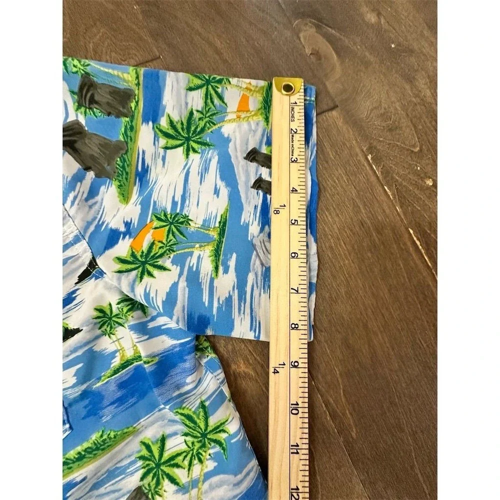 CSTL Men's Hawaiian Shirt L Tiki‎ Graphic Print Short Sleeve Casual